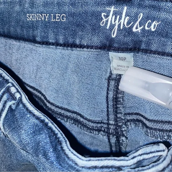 Style & Co Petite (NWT) Curvy Fit Womens Size: 10P Skinny Mid Rise Denim Jeans - Picture 11 of 14